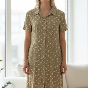 Vintage Y2K Old Navy Floral Shirt Dress Size 12